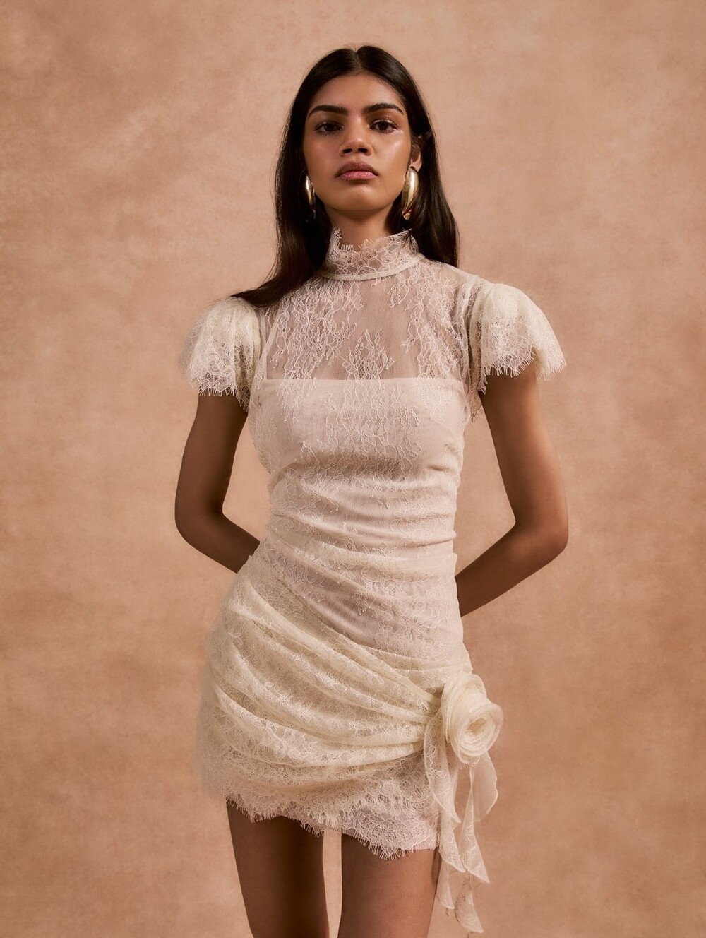 De La Vali Silentium Mini Dress Ivory Lace